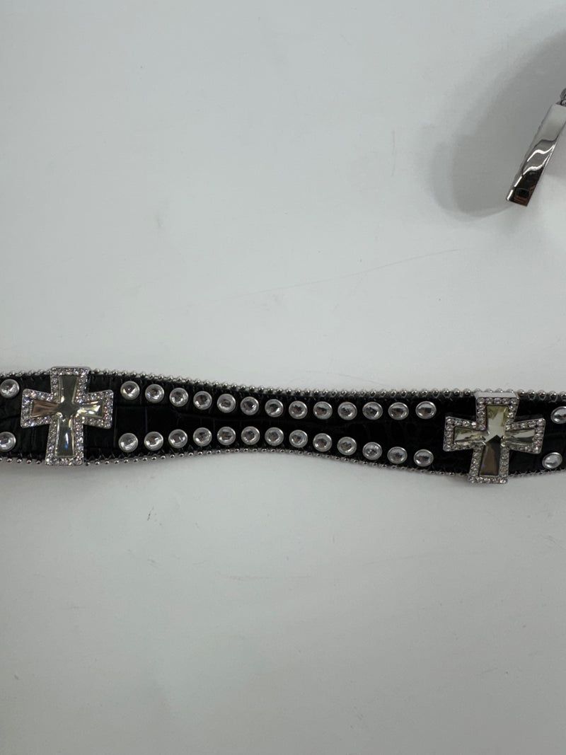 Blazin Roxx Black Rhinestone Belt Size XL 