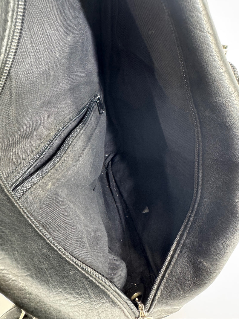 Carriage House Black Leather Crossbody Bag 