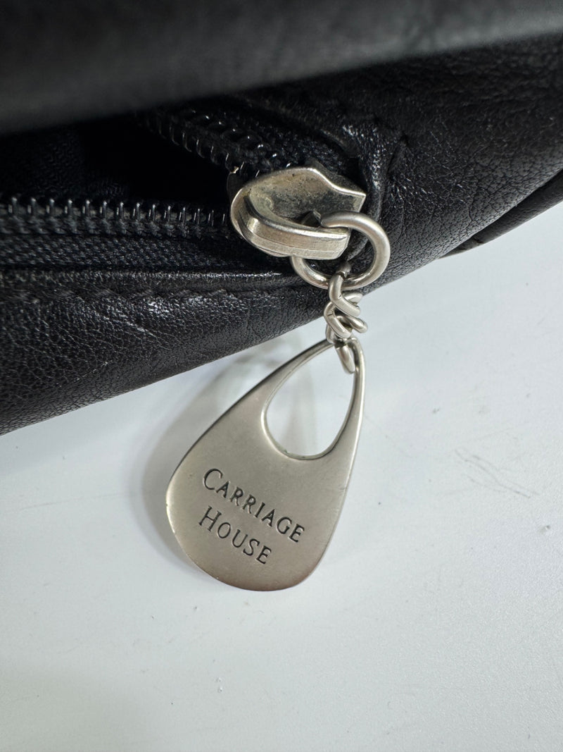 Carriage House Black Leather Crossbody Bag 