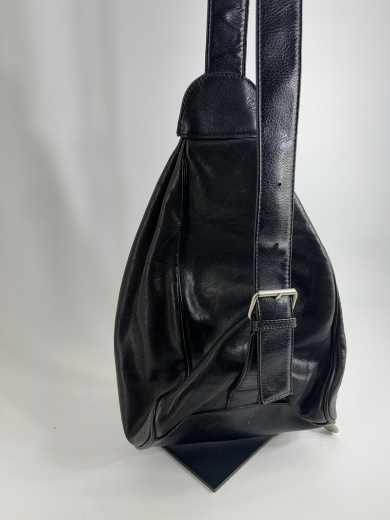 Carriage House Black Leather Crossbody Bag 