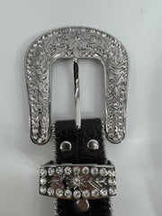 Blazin Roxx Black Rhinestone Belt Size XL 
