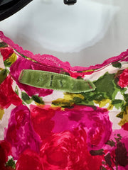 Velvet Pink/Red Floral Dress Size M