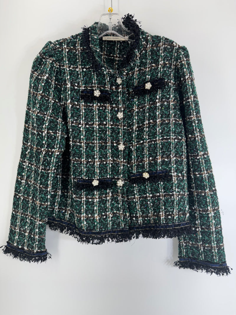 Ellison Green/Black Tweed Jacket Size M