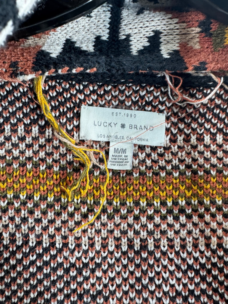 Lucky Brand Multicolor Western Cardigan Size M