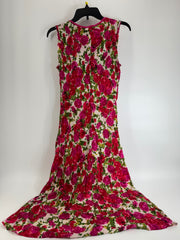 Velvet Pink/Red Floral Dress Size M