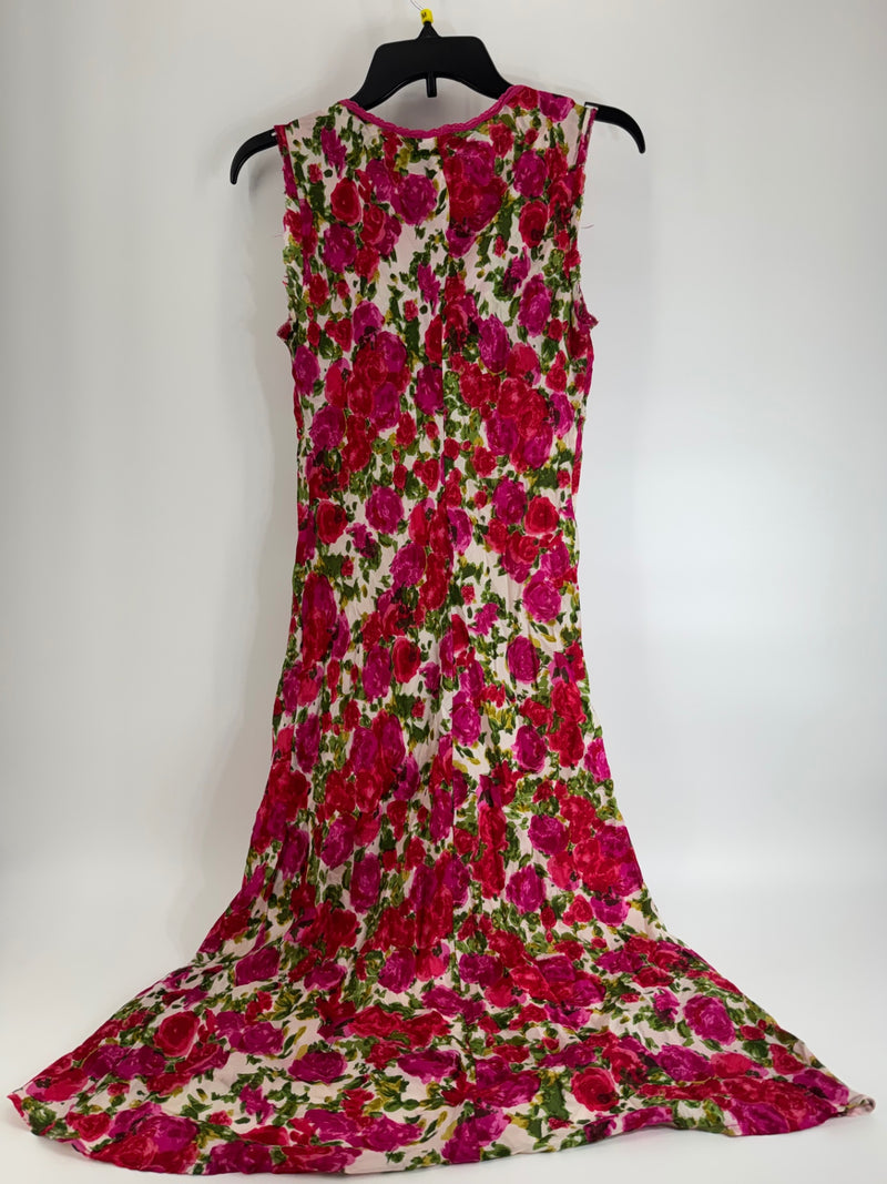 Velvet Pink/Red Floral Dress Size M