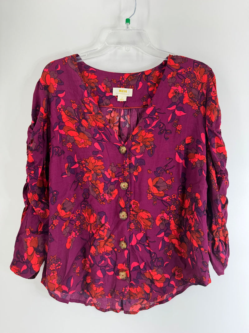Maeve Multicolor Floral Button Up Size LG