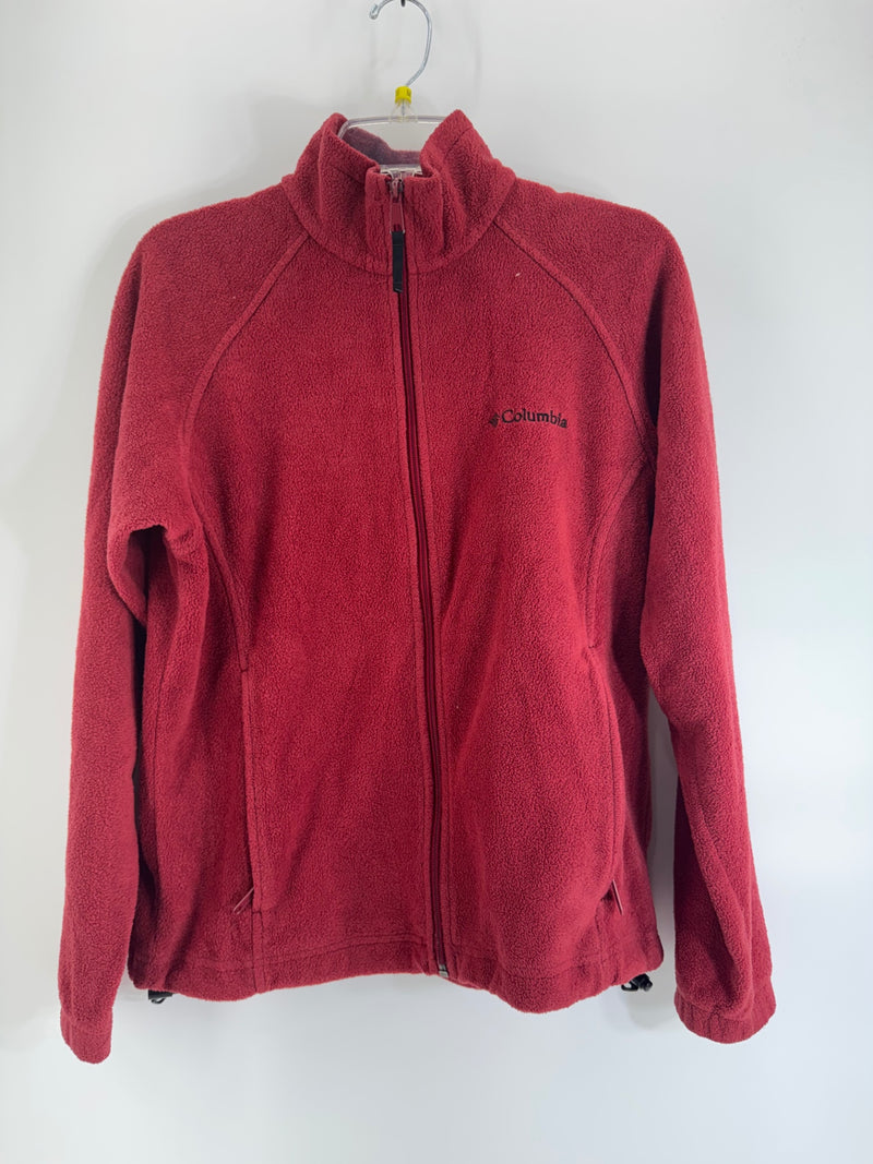Columbia Red Fleece Zip Up Jacket Size M