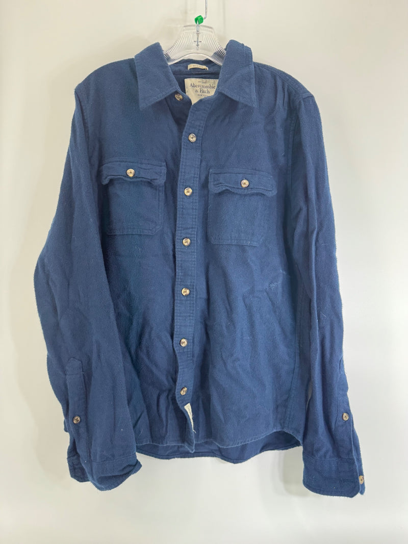 Abercrombie & Fitch Navy Butto. up Size LG