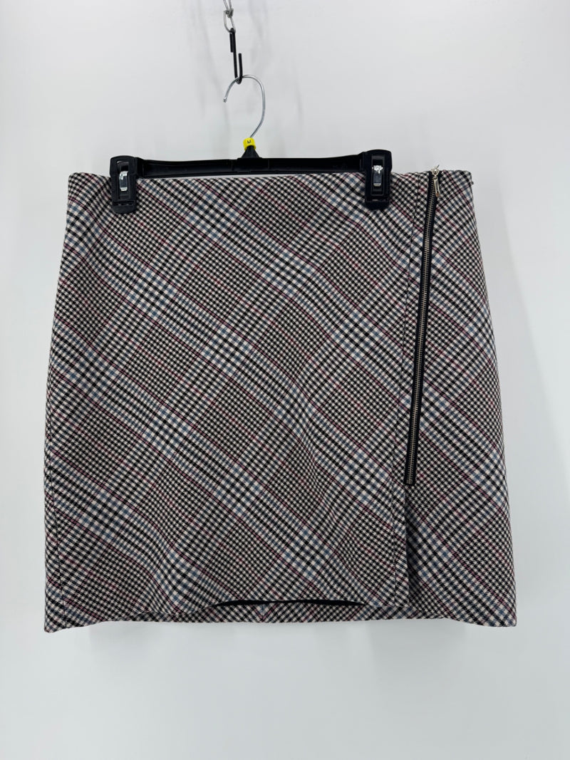 White House Black Market Houndstooth Zip Skirt Size M