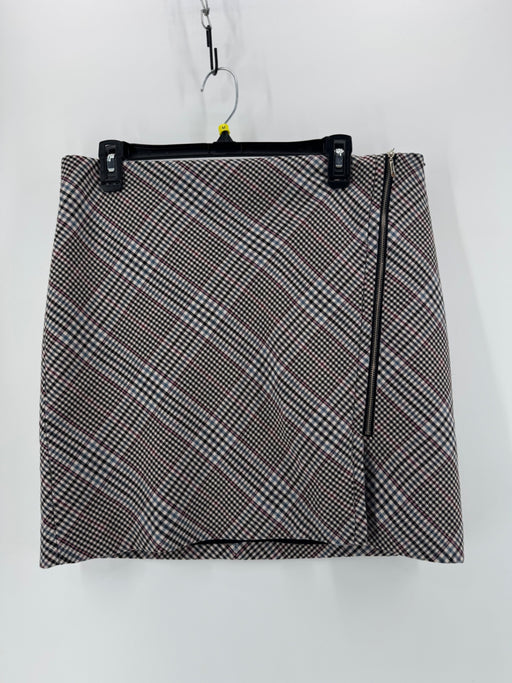 White House Black Market Houndstooth Zip Skirt Size M