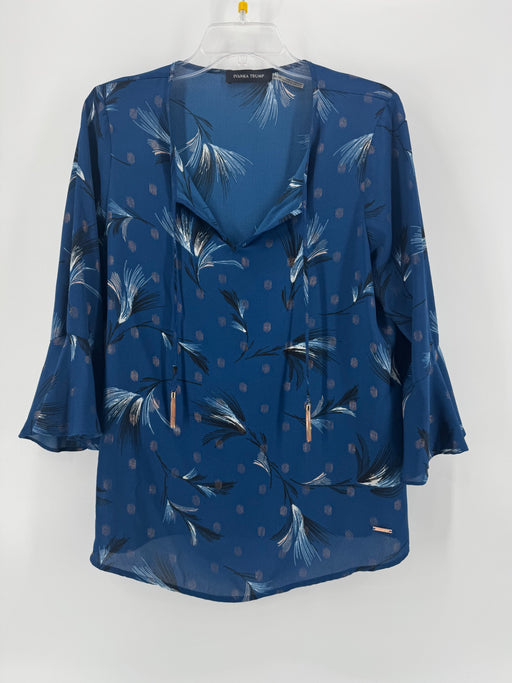 Ivanka Trump Ivanka Blue Print Top Size M