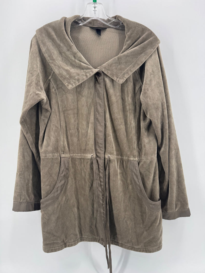 Soma Taupe Velvet Zip Up Jacket Size LG