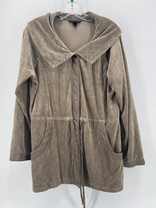 Soma Taupe Velvet Zip Up Jacket Size LG