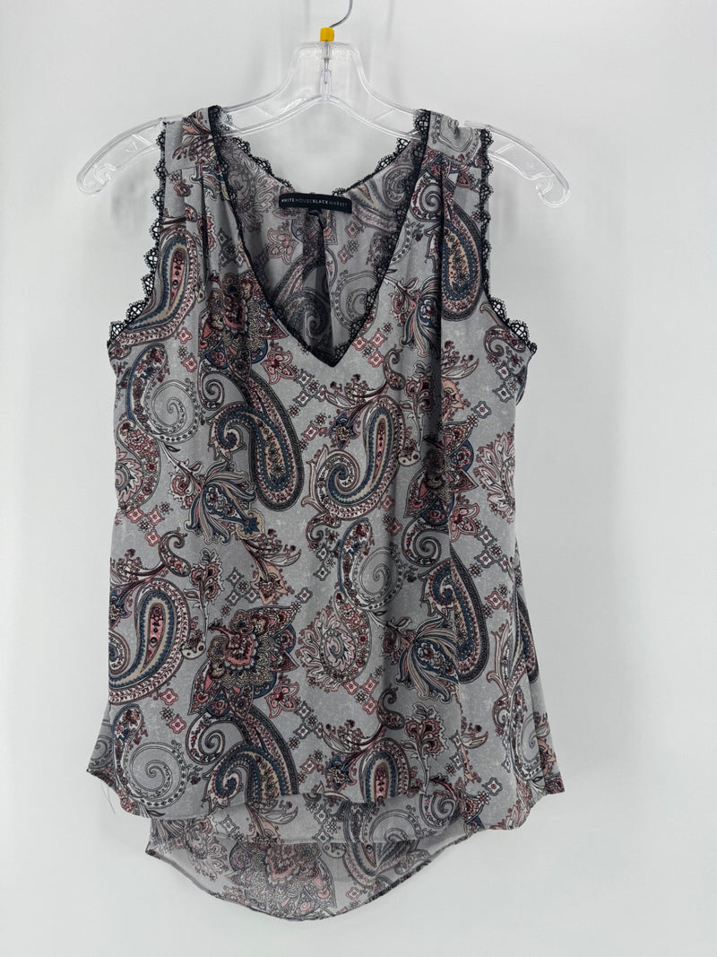 White House Black Market Paisley Top Size M