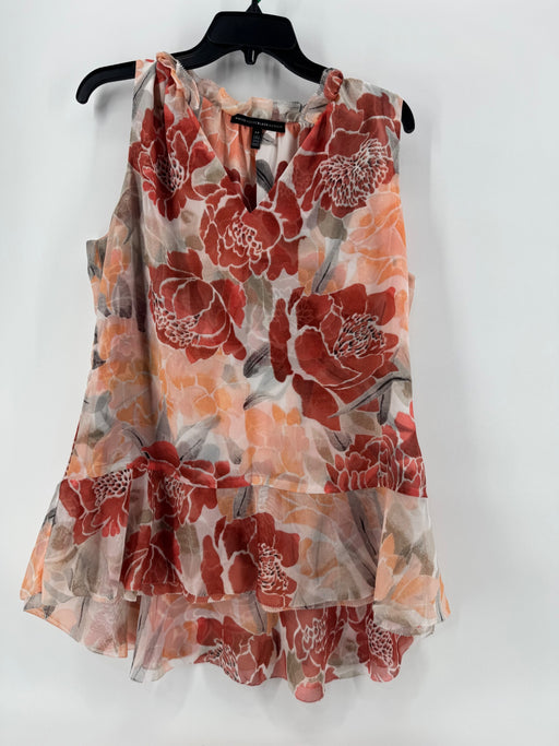 White House Black Market Floral Top Size LG