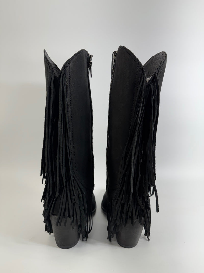 Liberty Black Black Fringe Cowgirl Boots NEW Size 8.5