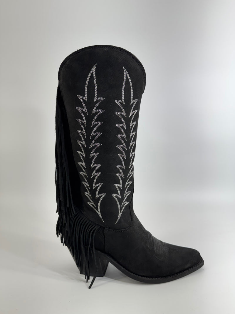 Liberty Black Black Fringe Cowgirl Boots NEW Size 8.5