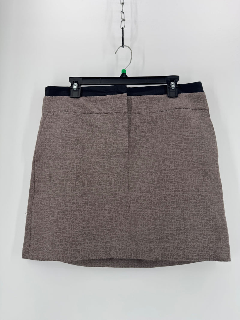 Loft Brown Patterned Skirt Size LG