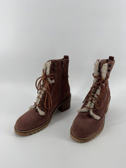 Seychelles Mauve Suede Lace Up Boots Sizs 7.5