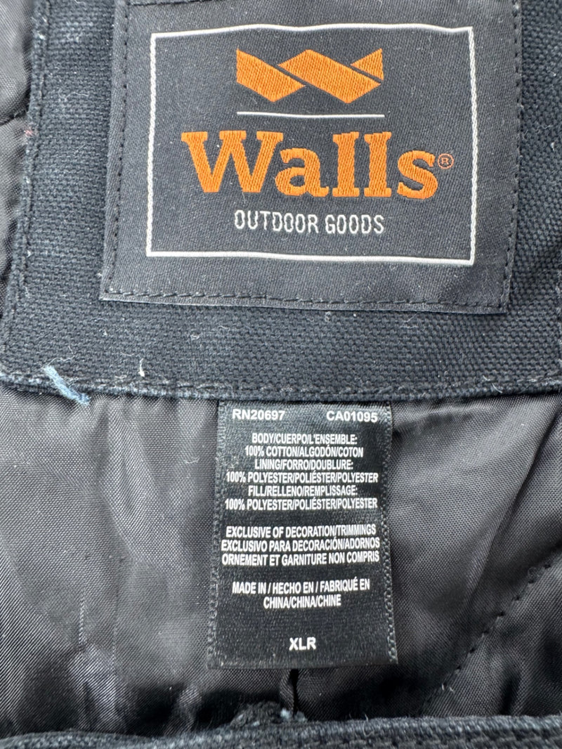 Walls Men’s Black Canvas Overalls Size XL