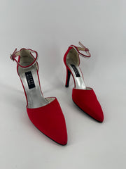Stuart Weitzman Red Ankle Wrap Heels Size 7