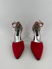 Stuart Weitzman Red Ankle Wrap Heels Size 7