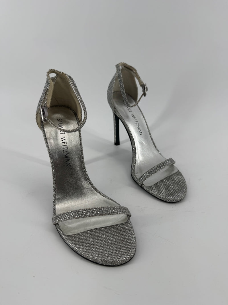 Stuart Weitzman Nudistsong Platinum Heels Size 6
