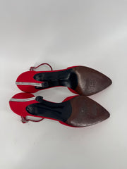 Stuart Weitzman Red Ankle Wrap Heels Size 7