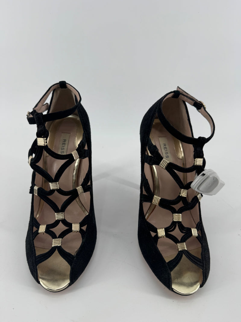 Women's Reiss Ankle Strap Sandal Reels Black - Sz 10