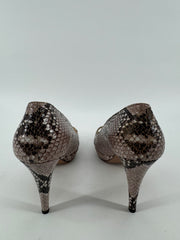 Prada Python Snakeskin Peep Toe Heels Size 38.5