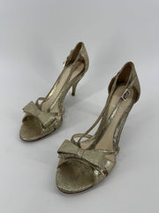 Fendi Gold Bow Heels Size 39.5