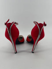 Stuart Weitzman Red Ankle Wrap Heels Size 7