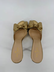 Kate Spade Gold Leather Mule Size 8