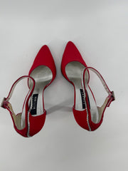 Stuart Weitzman Red Ankle Wrap Heels Size 7