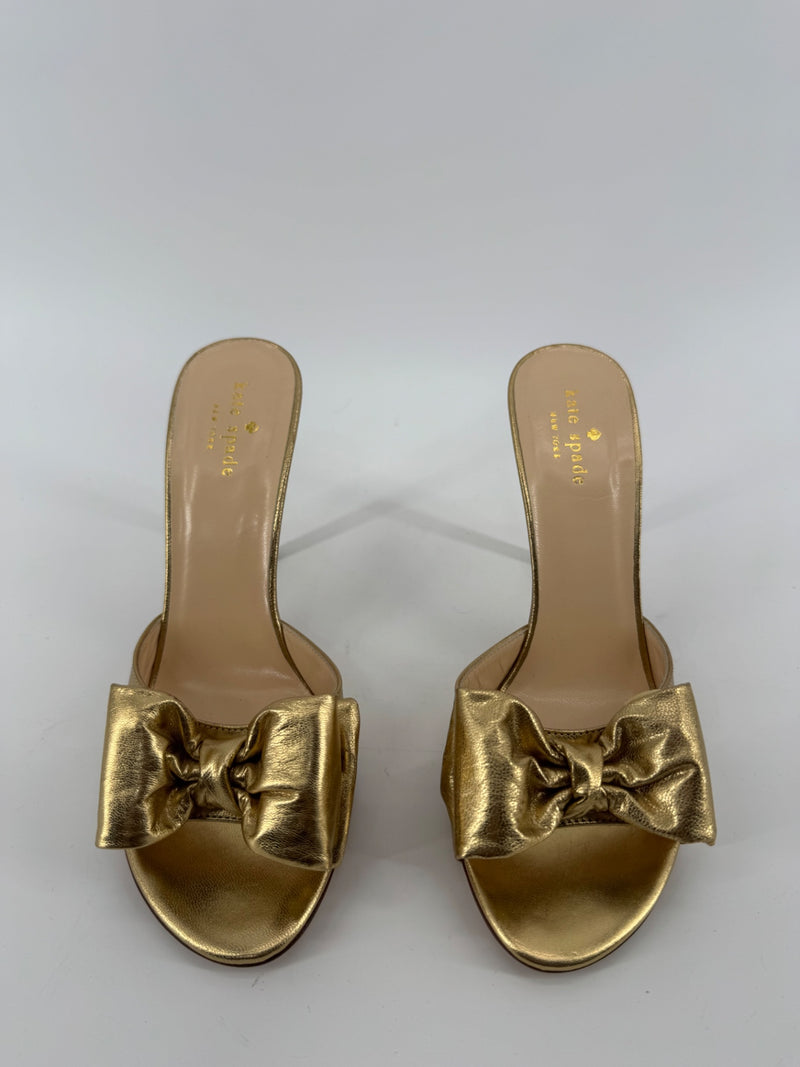 Kate Spade Gold Leather Mule Size 8