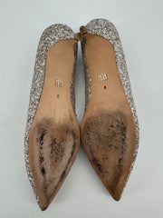 Badgley Mischka Silver Point Kitten Heels Size 8