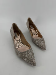 Badgley Mischka Silver Point Kitten Heels Size 8
