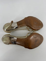 Fendi Gold Bow Heels Size 39.5