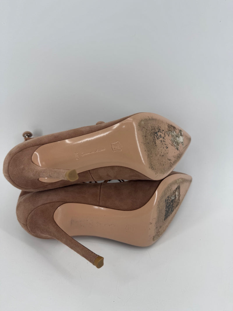 Gianvito Rossi Marquis Suede Heels Size 39.5