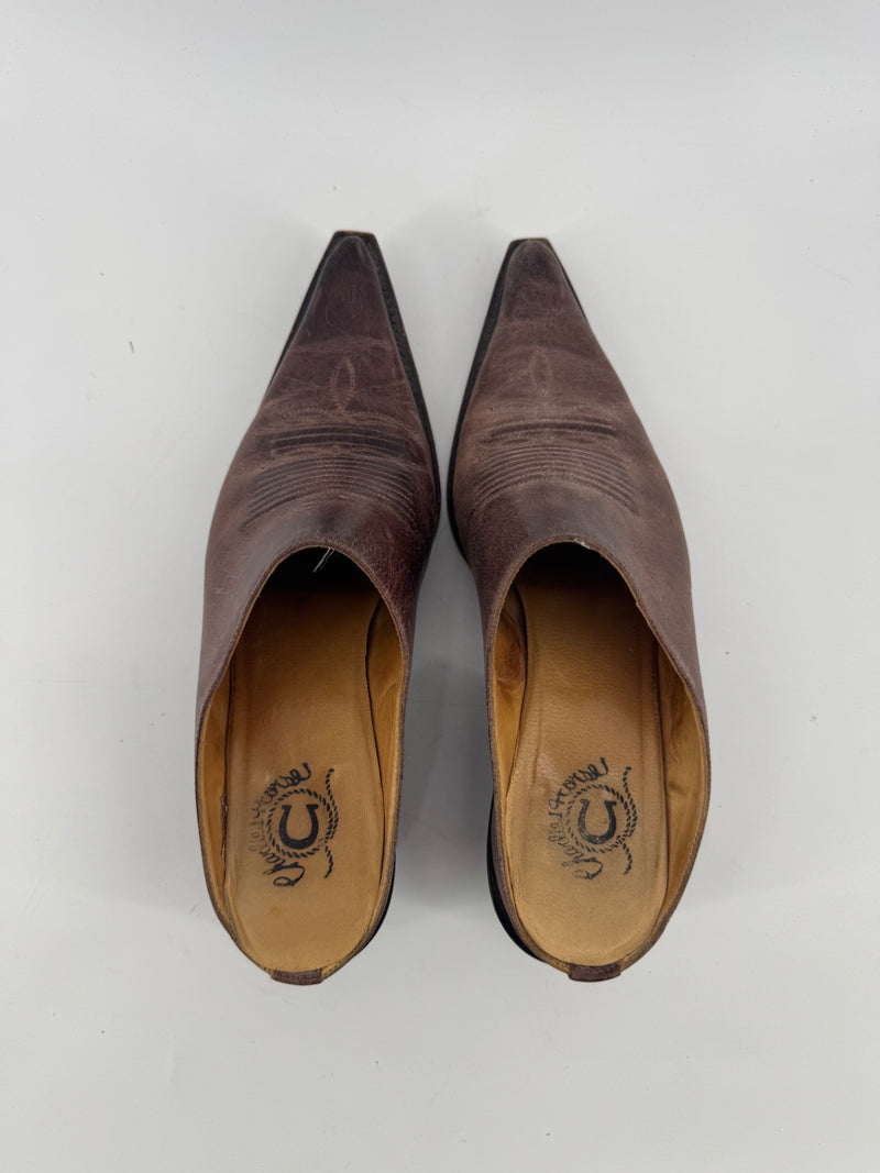 Charlie 1 Horse Pointed Toe Mules Size 6