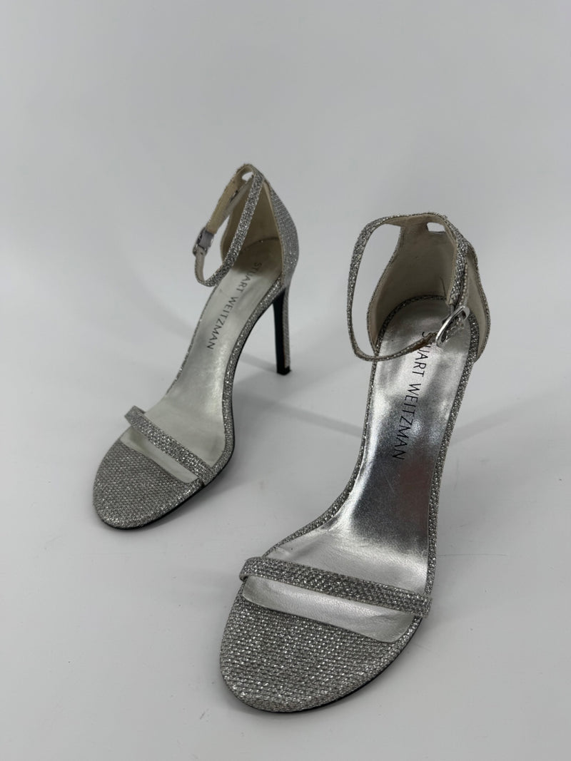 Stuart Weitzman Nudistsong Platinum Heels Size 6
