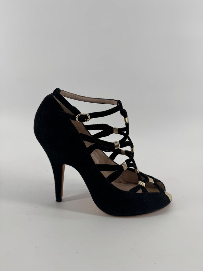 Women's Reiss Ankle Strap Sandal Reels Black - Sz 10