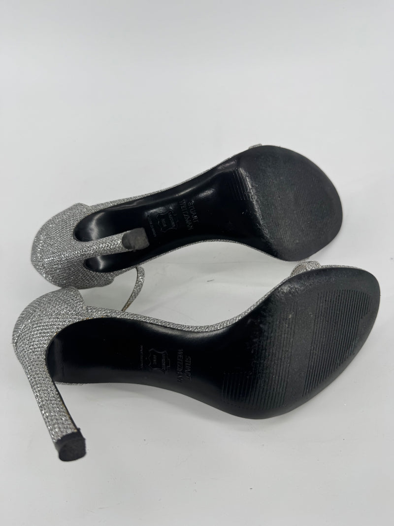 Stuart Weitzman Nudistsong Platinum Heels Size 6