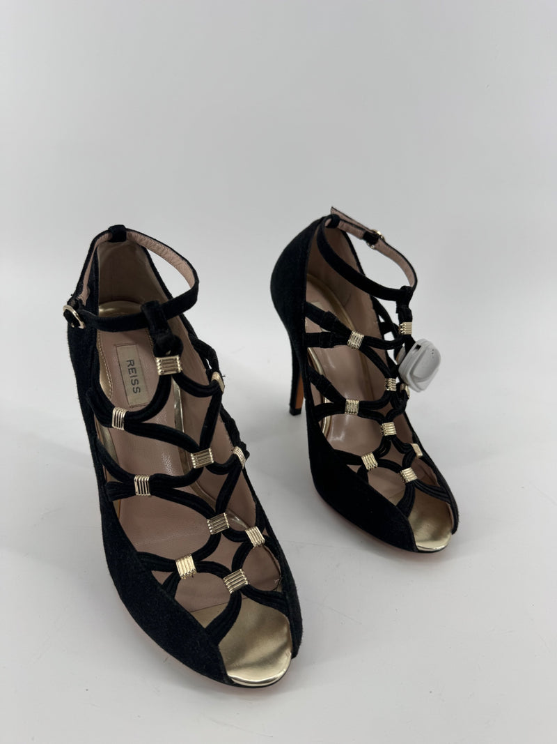 Women's Reiss Ankle Strap Sandal Reels Black - Sz 10
