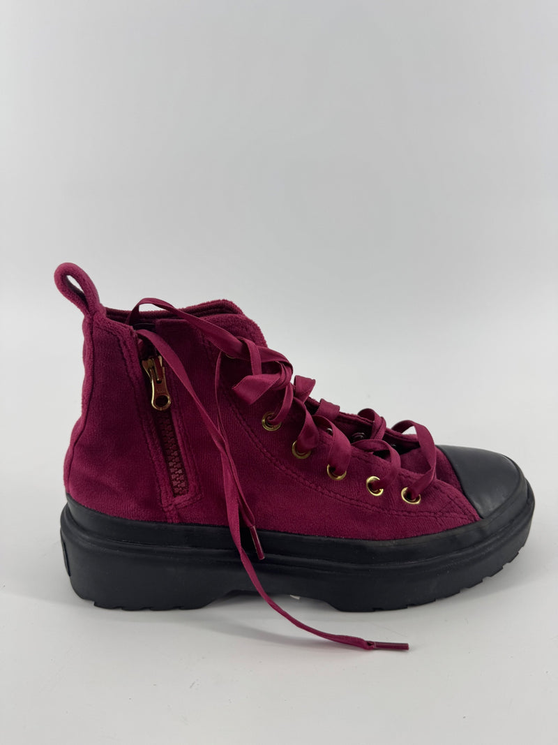 Converse Violet Platform High Tops Size 4
