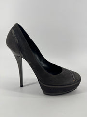 Gucci Gray Platform Zipper Heels Size 40