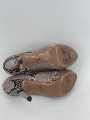 Prada Python Snakeskin Peep Toe Heels Size 38.5