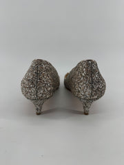 Badgley Mischka Silver Point Kitten Heels Size 8