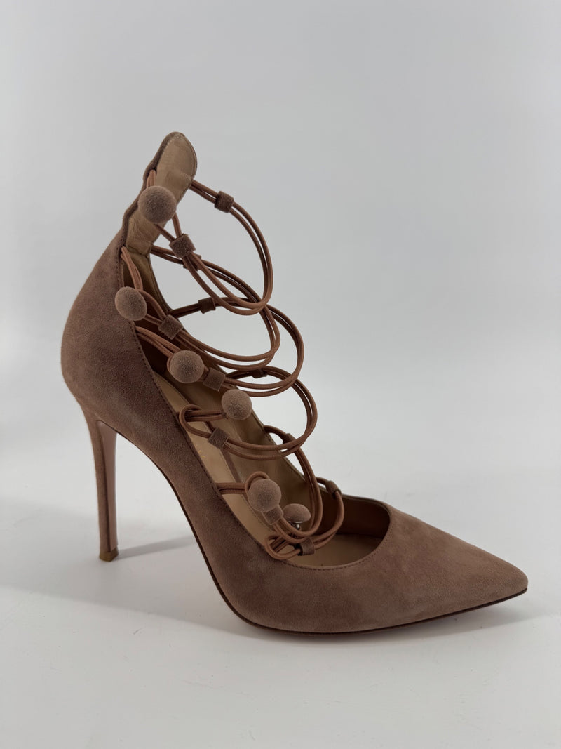 Gianvito Rossi Marquis Suede Heels Size 39.5